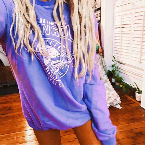 Tops - Lavender Lilac Purple Los Angeles California Oversized Pullover Tee ✨